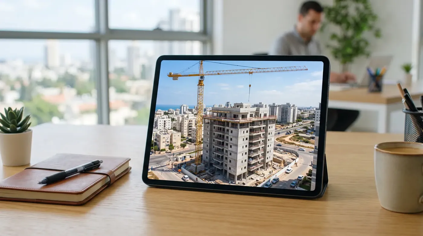 צפייה בשידור חי מהאתר על מסך במשרד
