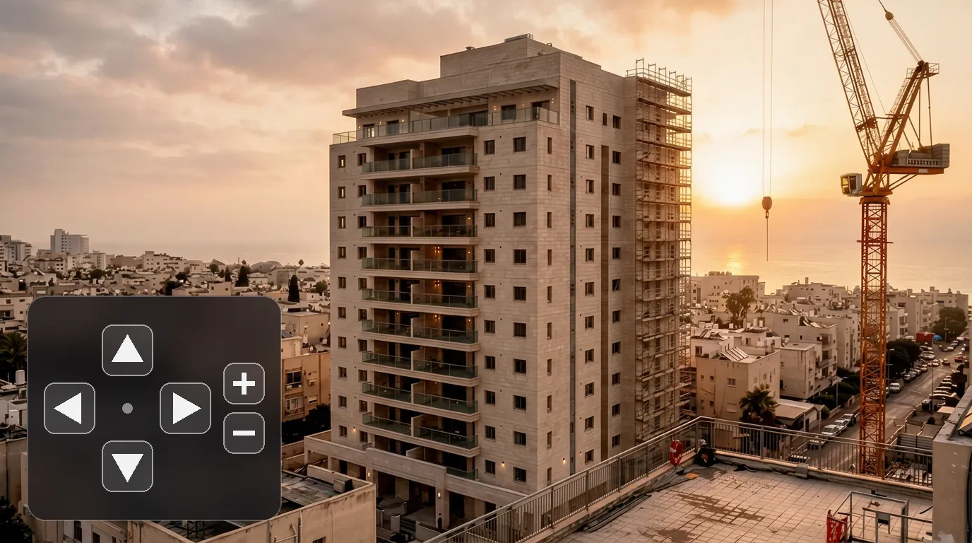 שליטה מרחוק במצלמת PTZ: סיבוב, הטיה וזום מהמסך